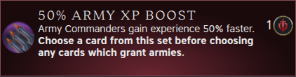 50% Army XP Boost